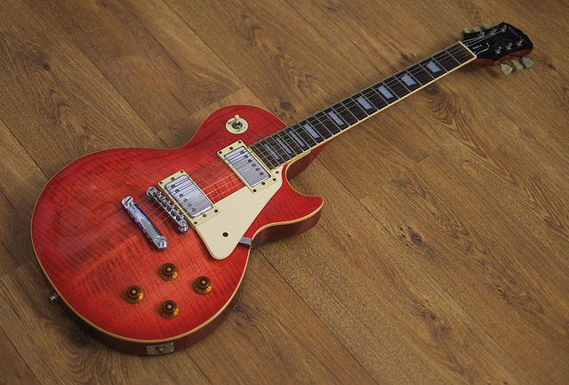 Foto van een les paul Gitaar.